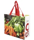 100% Recycled PET Bottle Extracted Fiber Fabric Low Carbon Eco Friendly RPET Stitchbond Lamination Tote Shopping Bag