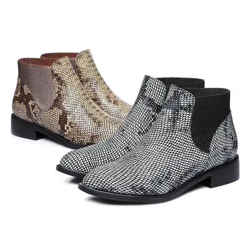 Plus size women shoes Embossed Leather Full Grain Leather Round toe flat with Fashion Boots lady shoes FREE SHIPPING