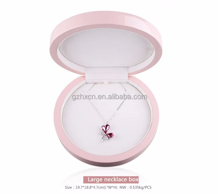 elegant pink glossy varnish circle custom necklace jewelry