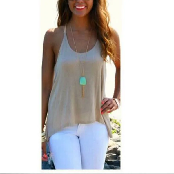 Hot Sale 2015 Summer Sexy Women Halter Neck Backless Vest Casual Baggy Sleeveless Blusas Solid Camis Size new