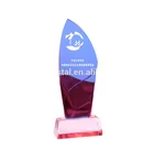 Blue Color Sailing Shape Crystal Hand Trophy For any Competitions