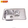 Single Bowl 304 single bowl brushed stainless steel kitchen sink with drain board
