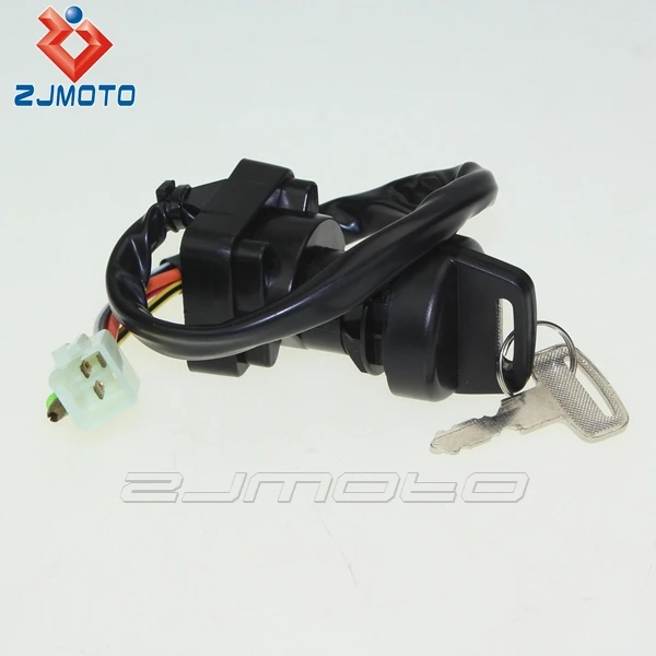 Zjmoto Black Motorcycle Ignition Key Switch For Suzuki Lt80 1996 2000