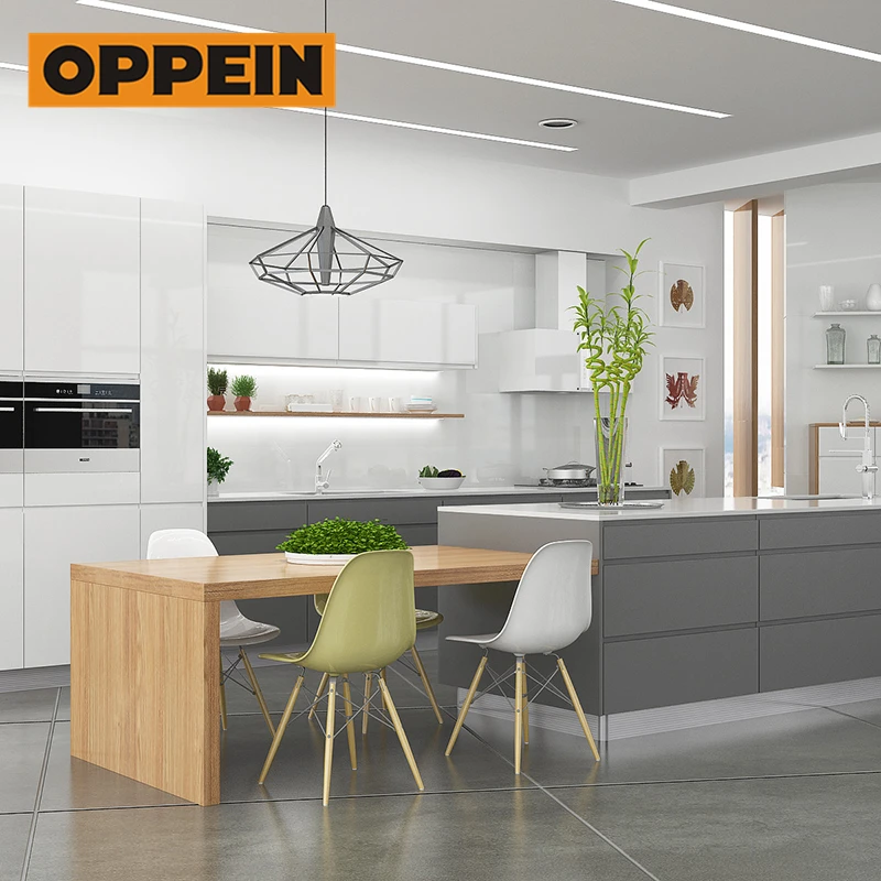 Oppein Cambodia Project Grey Kitchen Cabinet Colors Modern Kitchen
