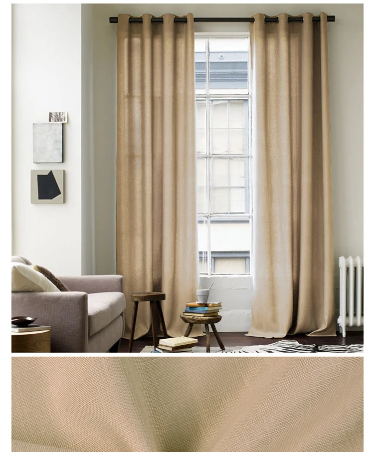 Natural Cotton salon decorating curtain fabric malaysia home window curtain