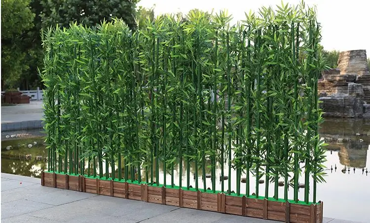 Artificial Bamboo Plastic Tree Plants Leaves Outdoor Factory