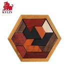 Creative Children Hexagonal Wooden Geometric Shape Jigsaw Puzzles Board Educational Intelligence Baby Kids Toys
