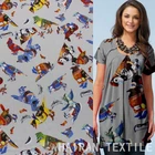 100%polyester textile printed cartoon design satin fabric