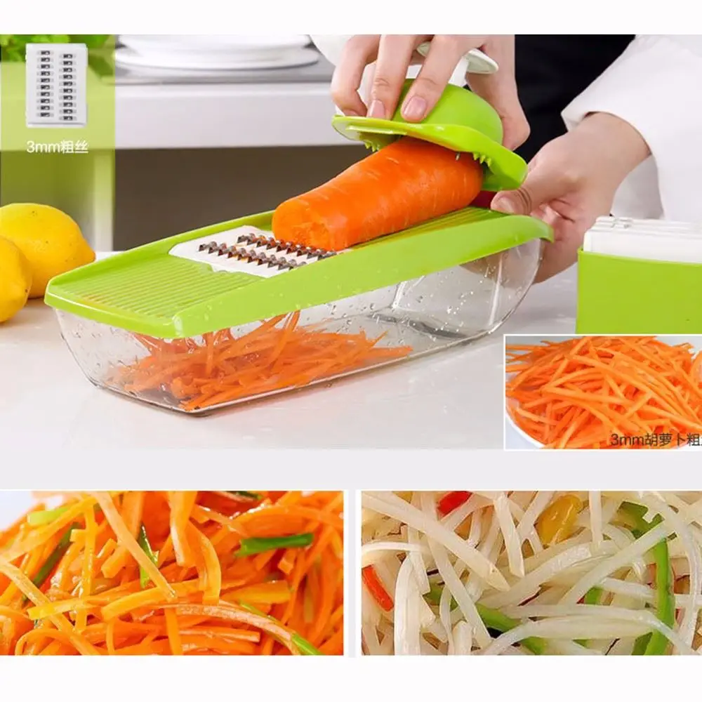 Kitchen Accessories Cooking Multi-functional Fruit Vegetable Cutter Slicer 4 Interchangeable Stainless Steel Blades tools KC1340