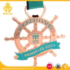 Factory Price Cut-out Rudder Medal in Shiny Copper Plating