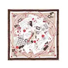 Geometric European style polyester satin plain dyed scarf custom print for women stylish