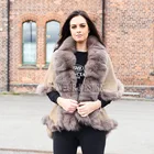 CX-B-P-45C Alibaba Wholesale Newest Cashmere Shawl With Fox Fur Trim