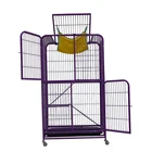 Fashion design hot selling pet cat 4 wheels cat kennel metal wire cat show cage