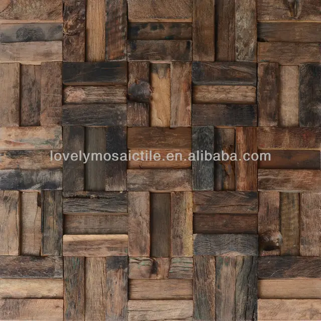 8mm Thickness Fancy Natural Wooden Mosaic Tiles