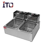 Heavy Duty Commercial Fryer Machine Potato Chips Fryer 2 Tank 4 Basket