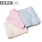 Hot selling cotton hand knitted mixed blankets swaddle bamboo baby blanket