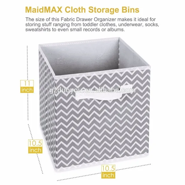 foldable collapsable storage box cube basket bin, 6 pack,chevron