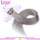 High feedback gray color 100% human hair brazilian micro ring loop hair extensions