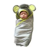 Super soft bamboo plain baby blanket kid's bath robe with custom embroidered hood