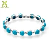 Fashion Silver Overlay Turquoise Genuine Gemstone Bracelet Jewelry
