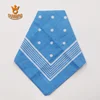 Cheap Wholesale Promotional Head Kerchief Custom 100% Square Cotton Printing Light Blue Bandana