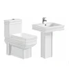 Big outlet 4inch wash down one piece toilet and basin set