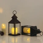 Home Decor Plastic Black High Quality Battery Operated Lamp Small candle Memorial Lantern
