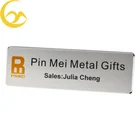 Custom Logo Metal Aluminum Silver Magnetic Name Badge For Staff