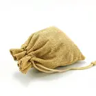 OEM Manufacture Gift coffee Tea Small Jute Bag canvas jute bag with gold foil logo