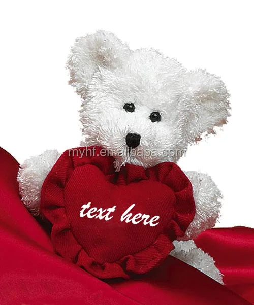 hug red heart with text logo as you wanted white teddy bear for