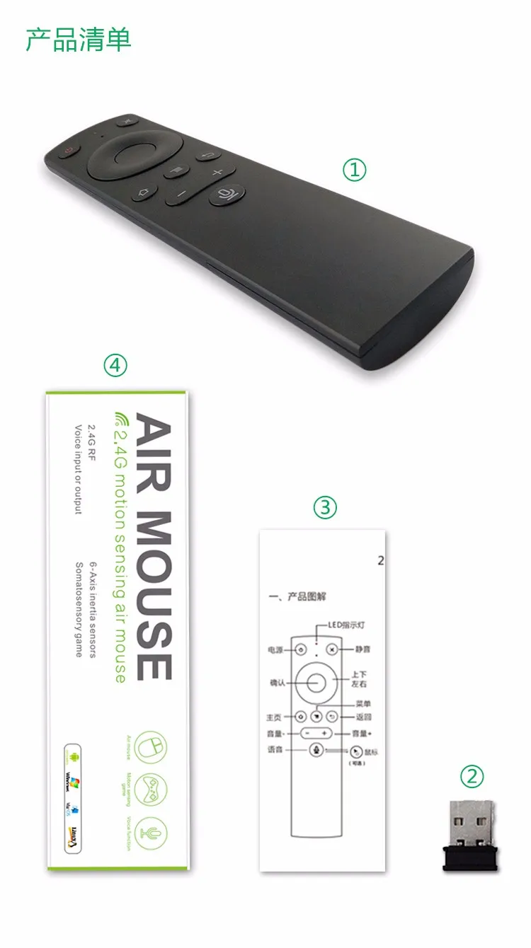 Smart TZ02 Funkfernschalter Unterst&uuml;tzung Mikrofon Stimme RF Fernbedienung Laser Android TV-Box - ANKUX.COM