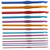 14pcs Durable Multicolor Aluminum Alloy Crochet Hooks Handle Knitting Needles