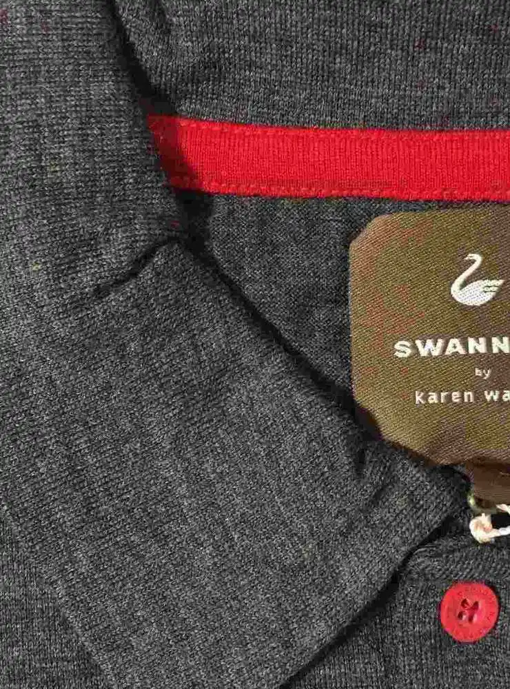 Custom Men's 100% Merino Wool Pullover Breathes Polo Shirt Tennis Top With Button Long Sleeve Spring