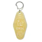 Wholesale customer logo personalized acrylic keyring plastic motel and hotel key tag souvenir keychain with tassel