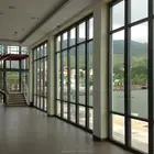 Hotel accordion glass wall aluminium frame folding sliding glass partition wall with track