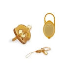 Silicone thumb shaped baby pacifier with anti-dropping clip & PP box