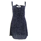 Fashion Wave Print Strap Lace Party Ladies Women Summer Dress