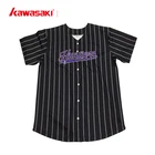 custom printing sublimated blank mens black pinstripe striped baseball jersey uk