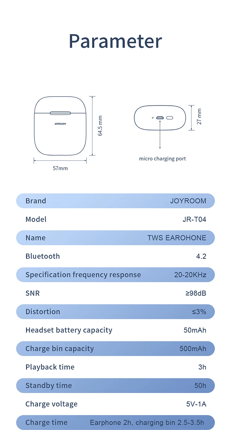 Joyroom ipx7 for Apple iPhone mini bluetooths wireless earbuds with charging case - ANKUX.COM