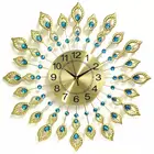 Decoration metal clock personalized peacock wall clock Continental luxury living room personalized wall hanging clock