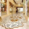 3D Classic European Style Gold Rose Reliefs Marble Murals Epoxy Floor Wallpaper