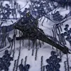 New style spangle embroidery embroidered netting fabric beaded for designer dress