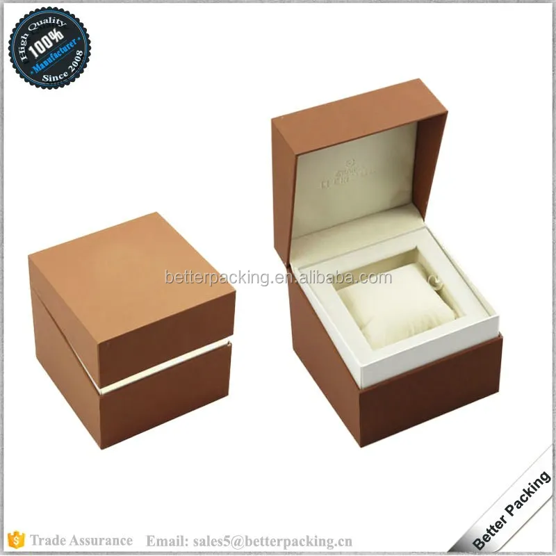 logo paper cover plastic single watch package gift box with