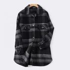 Lattice Winter Wool Coat Women Ladies Overcoat Trench Coat from factory
