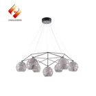 Modern Designer Lamp Decorative Indoor LED Glass Chandelier Industrial Vintage lighting Ring Pendant Lamp