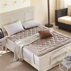 Sheet Bed Fitted Bed Sheet Box Quilted Beddings Microfiber Solid Colour Elastic Fitted Sheet Bed Pad