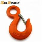 G70 Galvanized Chain Crane Hoist US Type S320 Alloy Steel Drop Forged Locking Lifting Eye Hook with Safety Latch