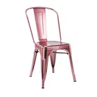 stacking cafe used metal rose gold dining chairs