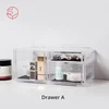 SHIMOYAMA Folding Plastic Transparent Jewelry Makeup Organizer Cosmetics Storage Box Drawer A