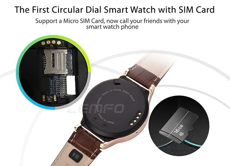 S3 Smart Watch Anti-Lost Alarm Music Sport Bluetooth Smartwatch MTK2502 Support SIM TF Card Hands-free for iOS Android phones